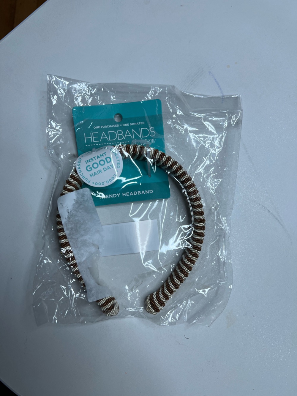 Headbands Collection Twisted Brown & White Hairband